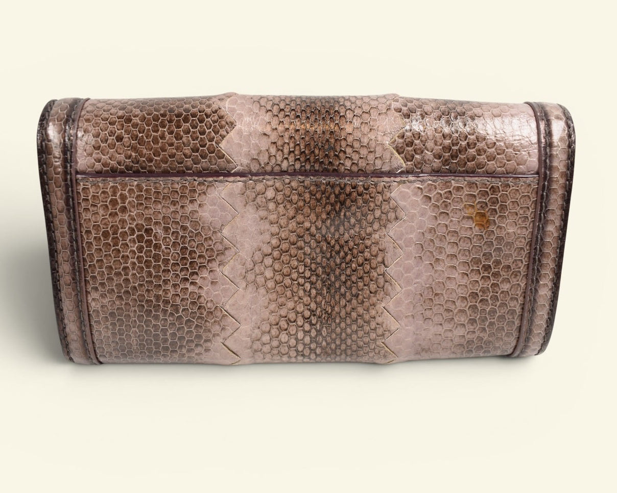 Bottega Pink Python Wallet