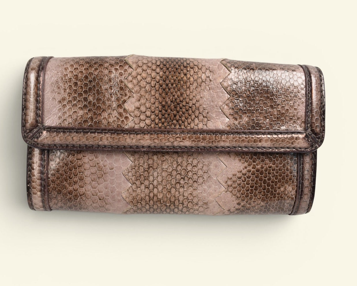 Bottega Pink Python Wallet