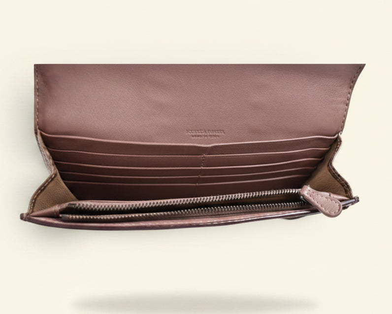 Bottega Pink Python Wallet