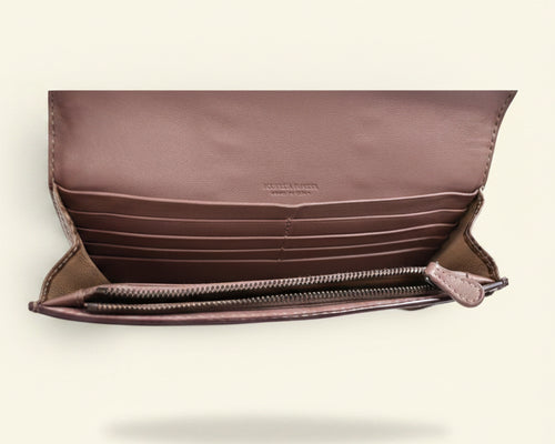 Bottega Pink Python Wallet