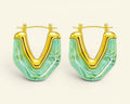 Green drop earrings