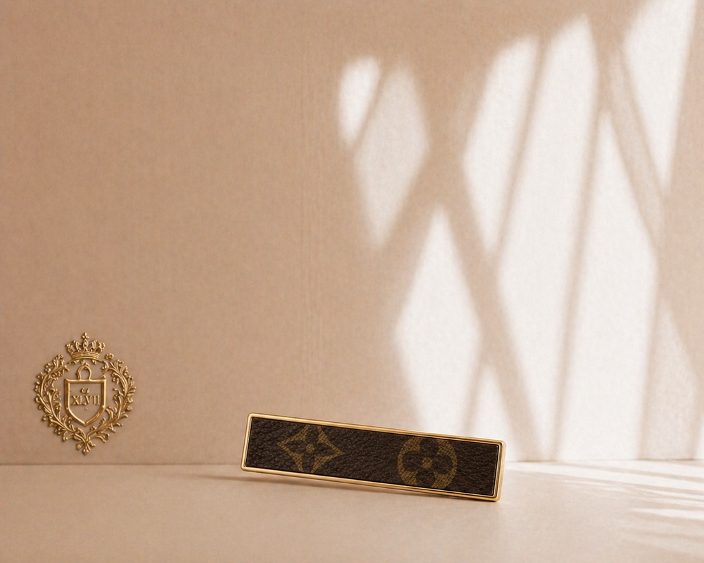 Upcycled LV hair clip