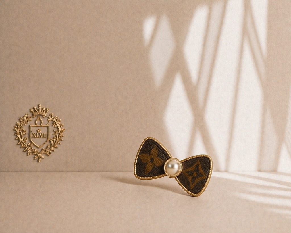 Upcycled LV hair clip