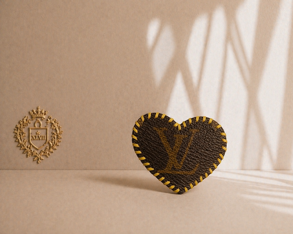 Upcycled LV hair clip
