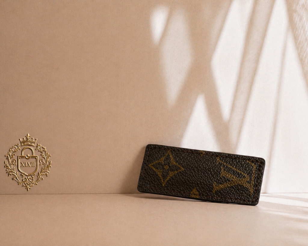 Upcycled LV hair clip