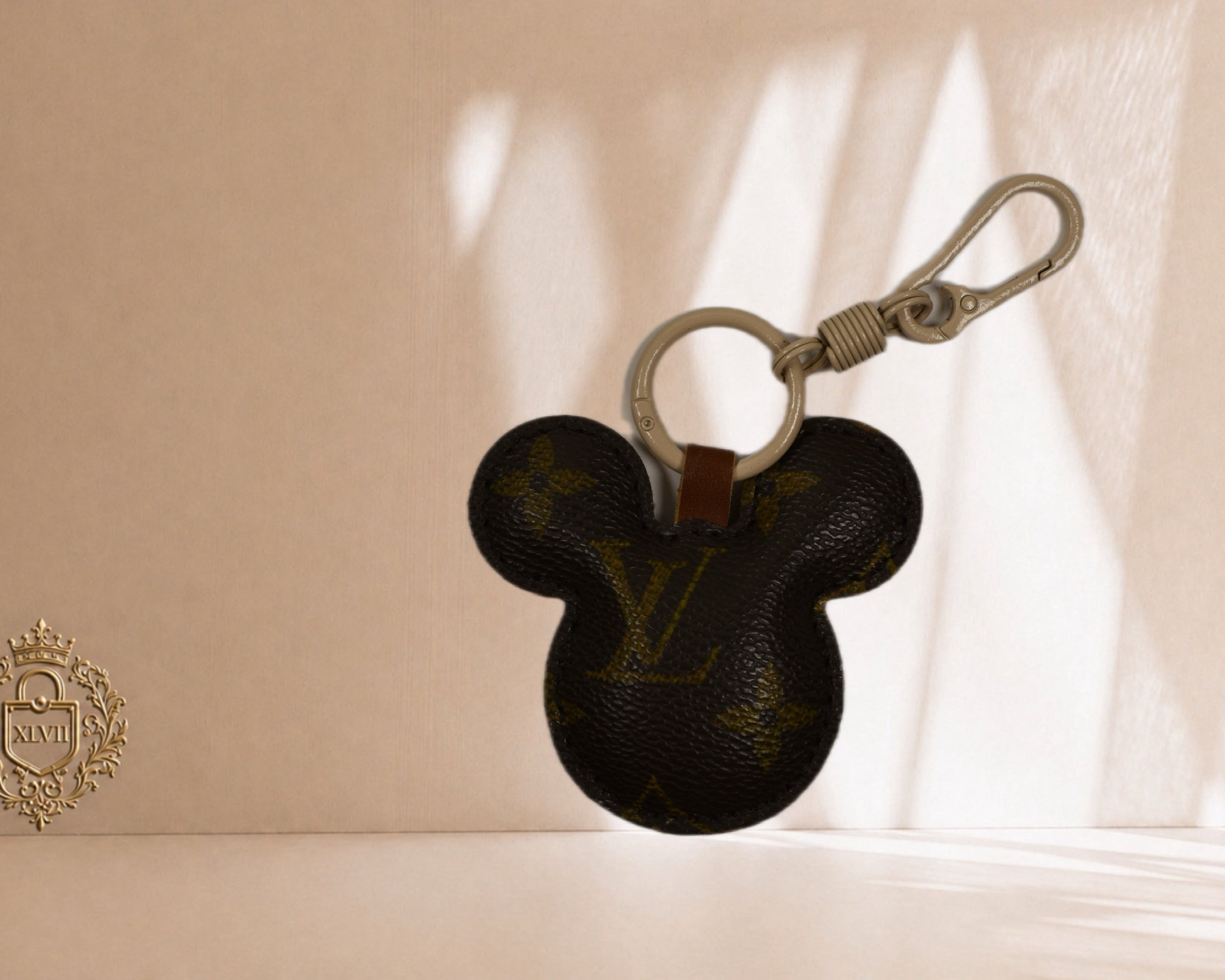Upcycled LV keychain