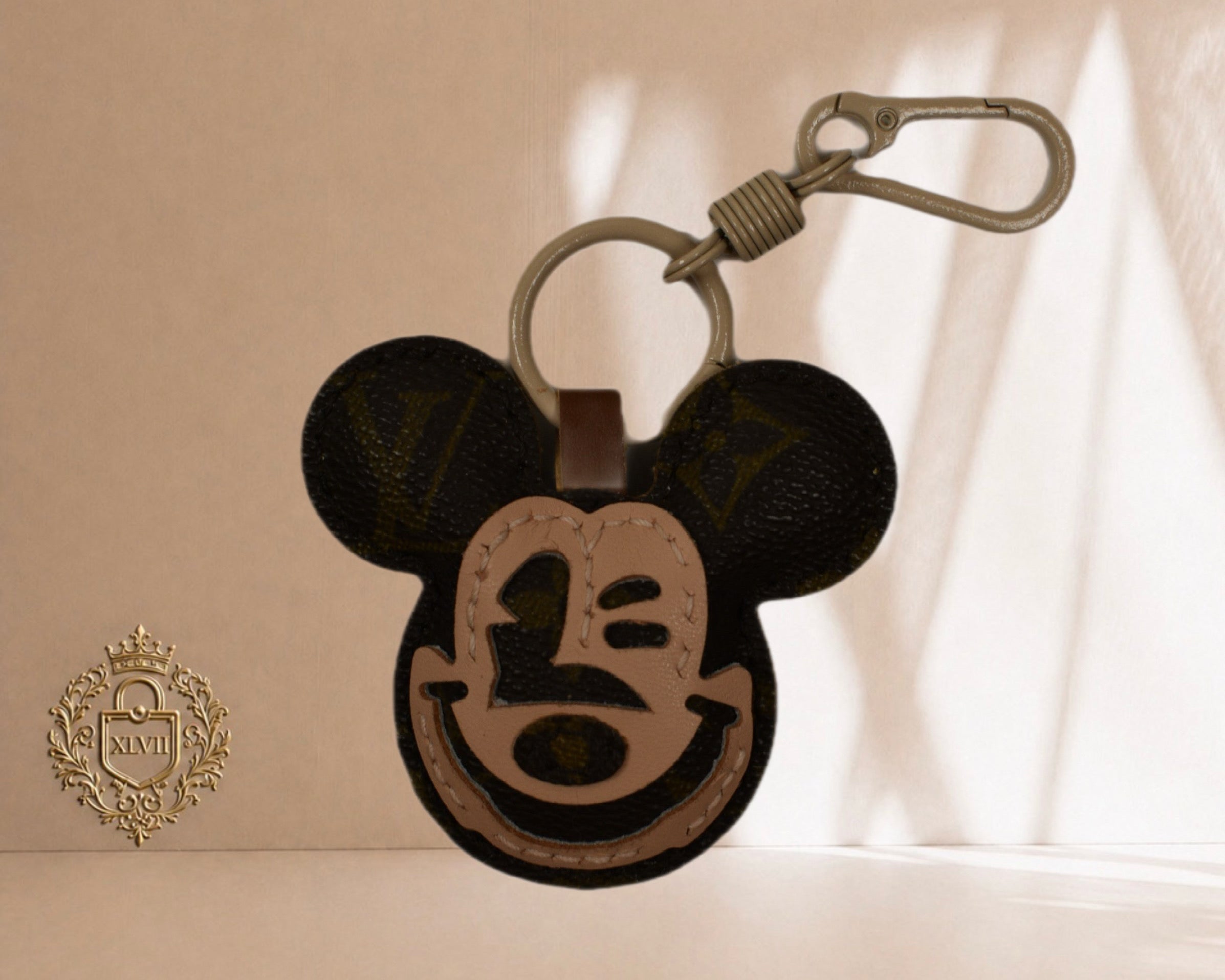 Upcycled LV keychain