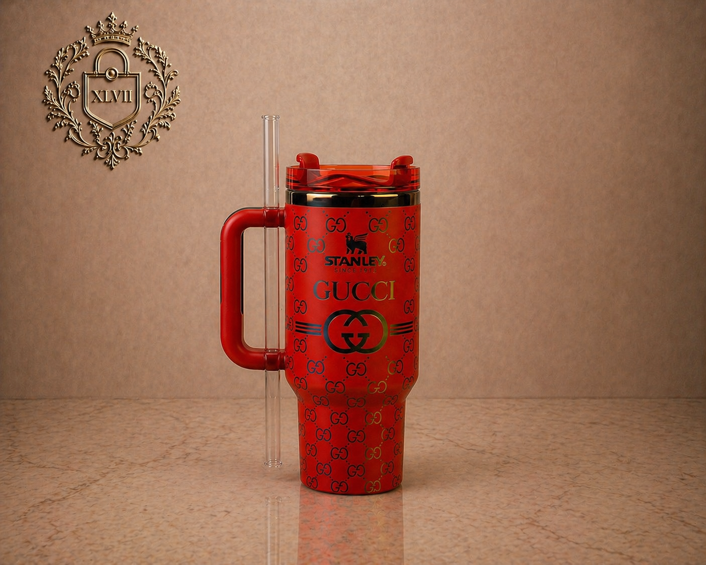 Stanley cup with Gucci print
