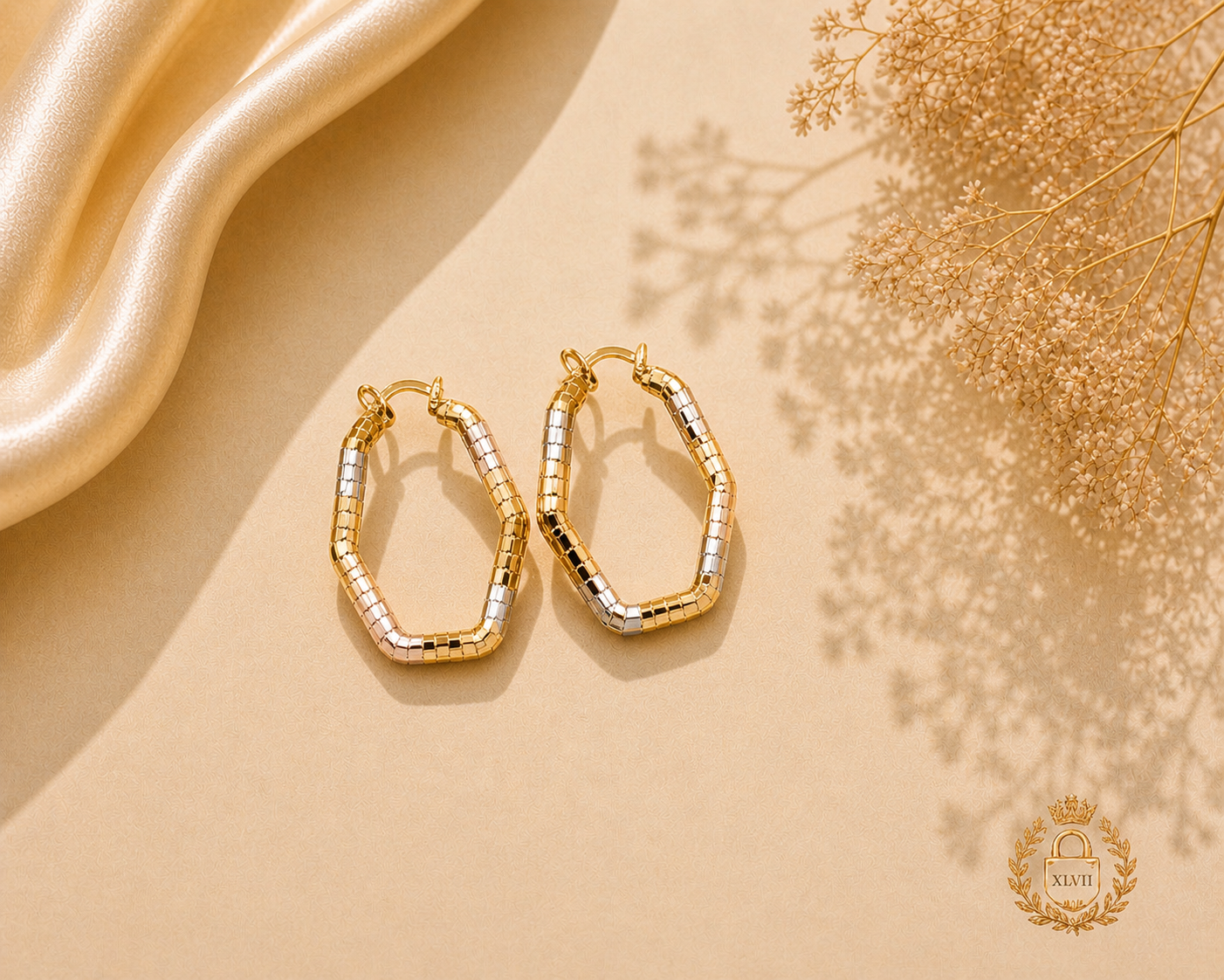 Gold plated hoop earrings