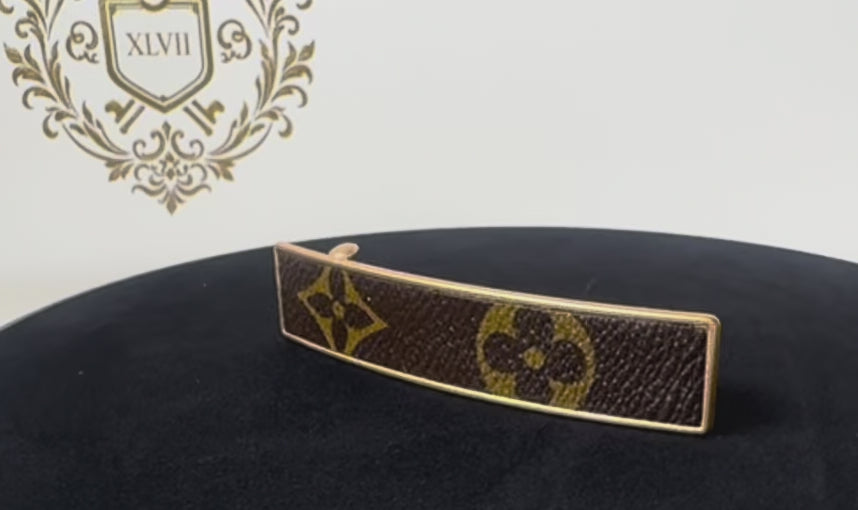 Upcycled LV hair clip