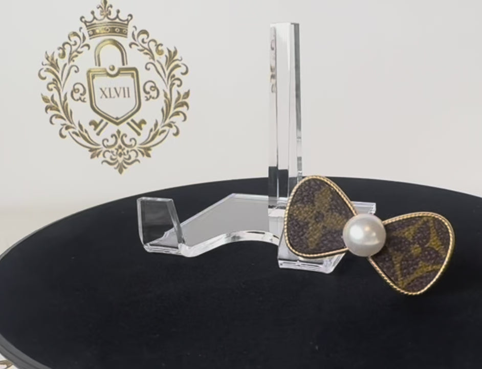 Upcycled LV hair clip
