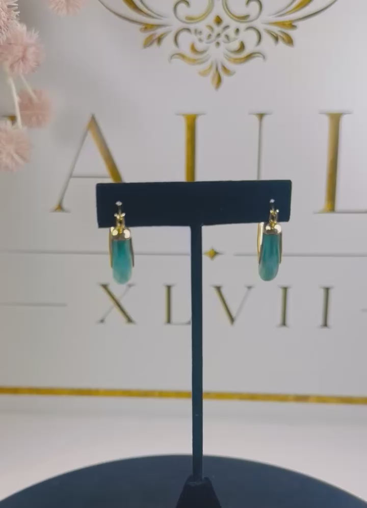 Green drop earrings